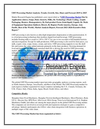 UHT Processing Market