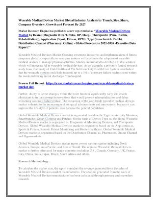 Wearable Medical Devices Market
