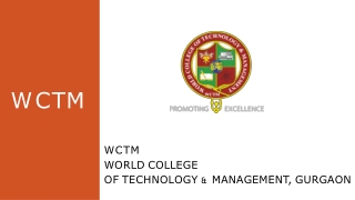 Best MBA College Of Gurgaon | WCTM