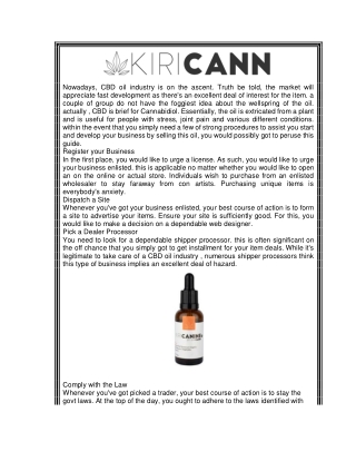 CBD Oil for Sleep South Africa  Kiricann.com