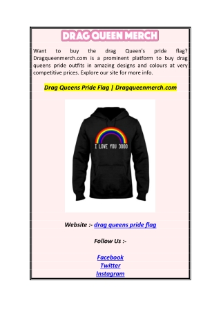 Drag Queens Pride Flag  Dragqueenmerch.com