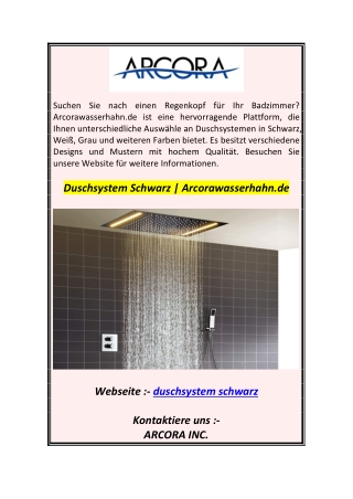 Duschsystem Schwarz  Arcorawasserhahn.de
