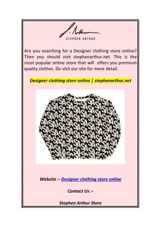 Designer clothing store online  stephenarthur.net