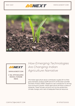 How Emerging Technologies Are Changing Indian Agriculture Narrative
