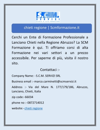 chieti regione | Scmformazione.it