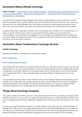 Luxury Concierge Can Be Fun For Everyone