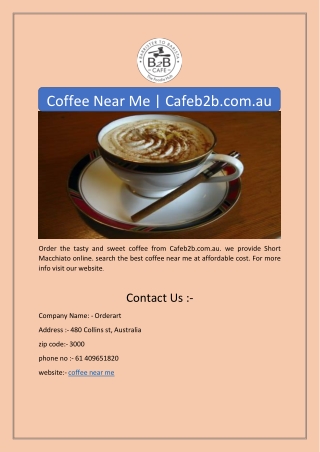 Coffee Near Me | Cafeb2b.com.au