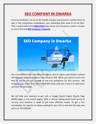 SEO COMPANY IN DWARKA