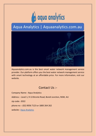 Aqua Analytics | Aquaanalytics.com.au