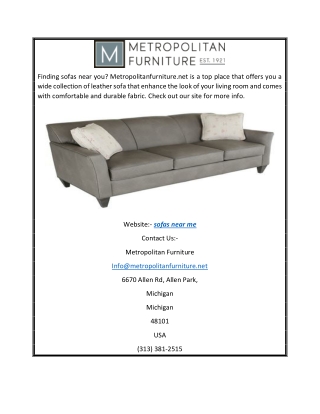 Sofas Near Me | Metropolitanfurniture.net