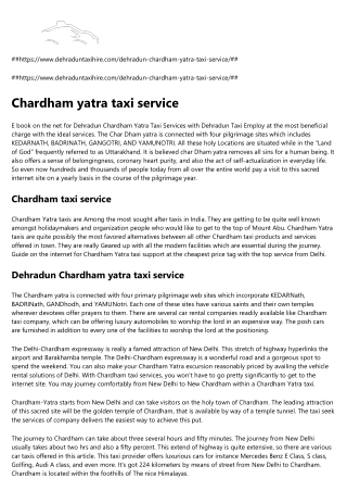 Chardham yatra taxi service