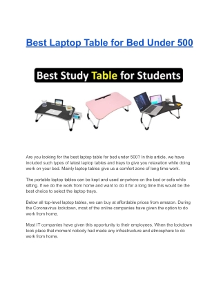 Best Laptop Table for Bed Under 500