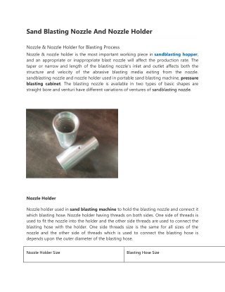 Sand Blasting Nozzle And Nozzle Holder-converted
