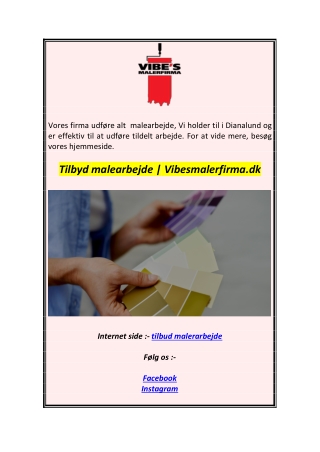 Tilbyd malearbejde  Vibesmalerfirma.dk