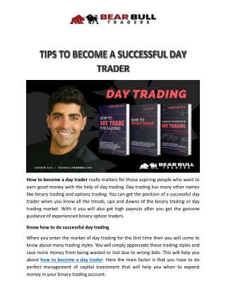 TIPS TO BECOME A SUCCESSFUL DAY TRADER