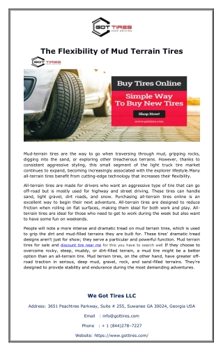 The Flexibility of Mud Terrain Tires