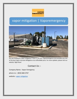vapor mitigation | Vaporemergency