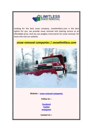 snow removal companies  snowlimitless.com