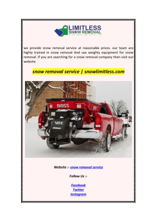 snow removal service  snowlimitless.com
