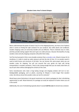 Wooden Crates