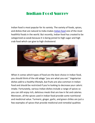 Indian Food Surrey