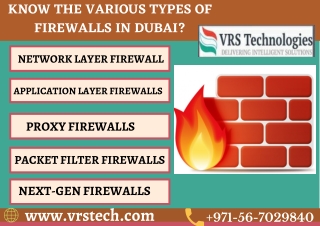 Get the Various Types of Firewall Solutions Dubai