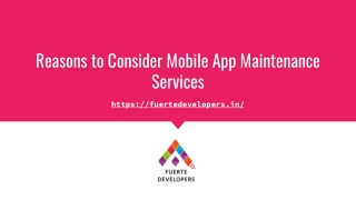 Reasons to Consider Mobile App Maintenance Services