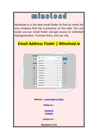 Email Address Finder  Minelead.io