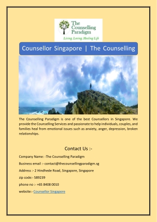 Counsellor Singapore | The Counselling Paradigm