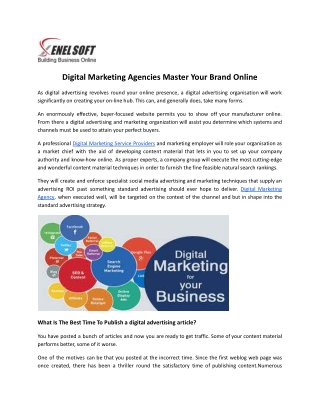 DIGITAL MARKETING AGENCIES IMPROVE YOUR BUSINESS