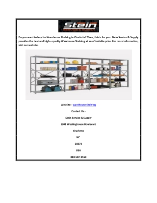 Warehouse Shelving | Stein Service & Supply