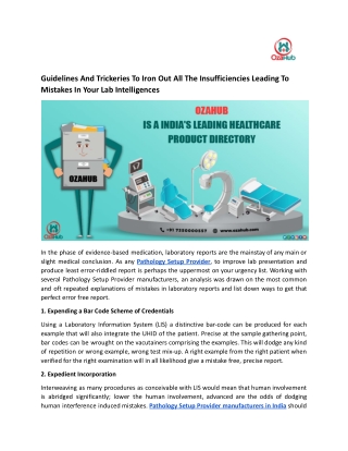 Guidelines and trickeries to iron out all the insufficiencies leading to mistakes in your lab intelligences