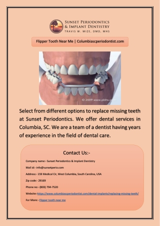 Flipper Tooth Near Me | Columbiascperiodontist.com