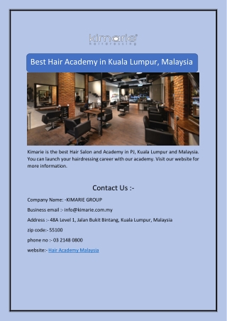 Best Hair Academy in Kuala Lumpur, Malaysia