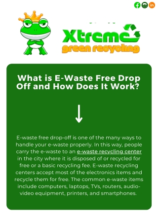 What is E-Waste Free Drop Off and How Does It Work?