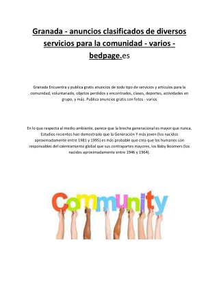 Granada - anuncios clasificados de diversos servicios para la comunidad - varios