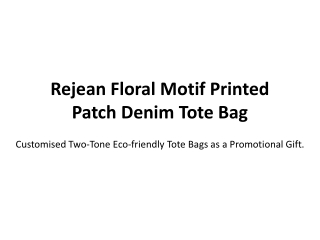 Rejean Floral Motif Printed Patch Denim Tote Bag