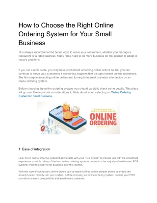 How to Choose the Right Online Ordering System for Your Small Business
