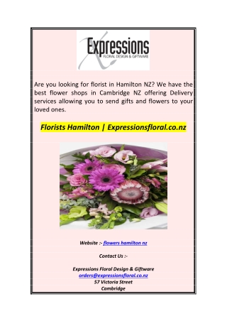 Florists Hamilton  Expressionsfloral.co.nz