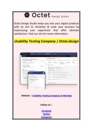 Usability Testing Company  Octet.design