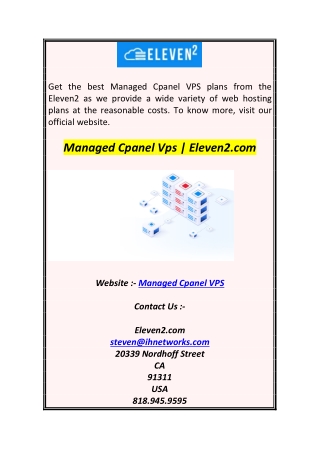 Managed Cpanel Vps  Eleven2.com