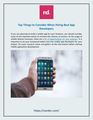 Top Things to Consider When Hiring Best App Developers