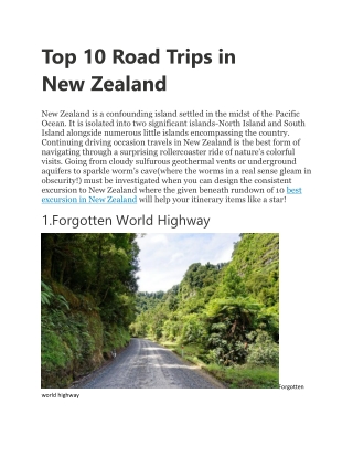 Top 10 Road Trips in New Zealand