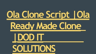 Readymade Best Ola Booking Script - DOD IT SOLUTIONS