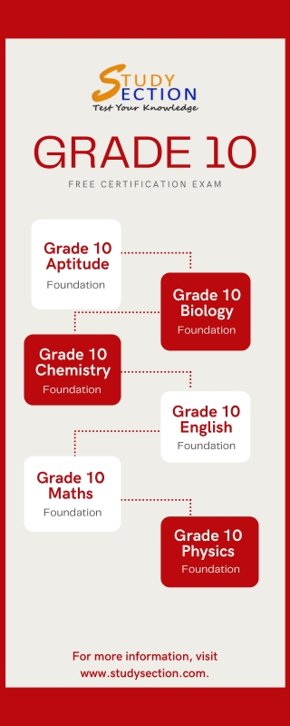 Grade 10Grade 10 Free Certification exam | Grade 10 Exam/ Quiz - StudySection