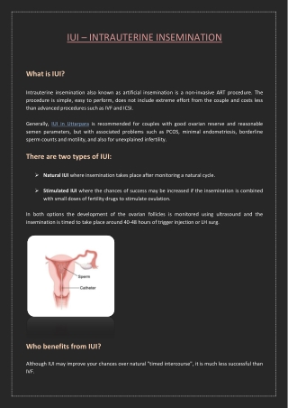 What is IUI or Intrauterine insemination?