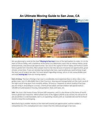 Ultimate Moving Guide to San Jose