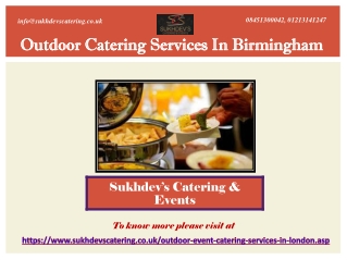 Top Outdoor Catering Services In Birmingham