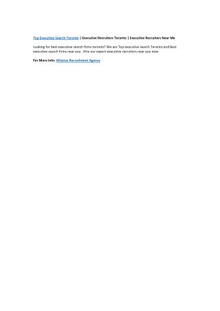 Top executive search toronto