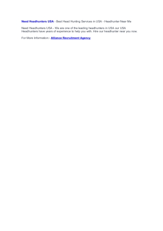 Headhunters USA - Best Head Hunting Services in USA - Headhunter Near Me